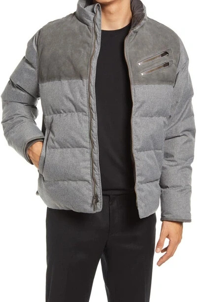 Pre-owned John Varvatos Stephen Water Resistant Puffer Jacket In Griffin Grey Size:s