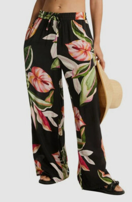 $145 Sea Level Women's Black Sundown Cover-Up Palazzo Pants Swimwear Size L