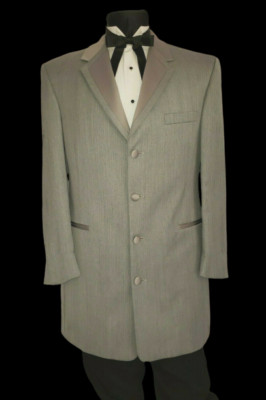 Nice Western Style Perry Ellis Gray 4 Button Dinner Jacket D.J. Coat TUXXMAN 