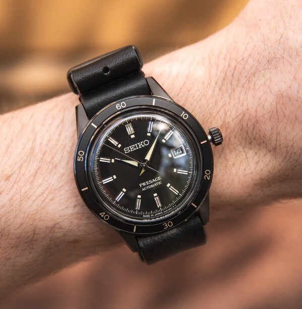 Pre-owned Seiko Presage Srph95j1 Style 60's Black Dial Analog Automatic Men's Dress Watch