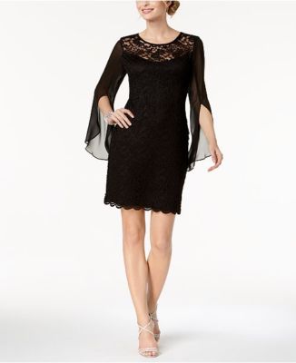New $170 Connected Women's Black Lace & Chiffon Sheath Dress Size 8