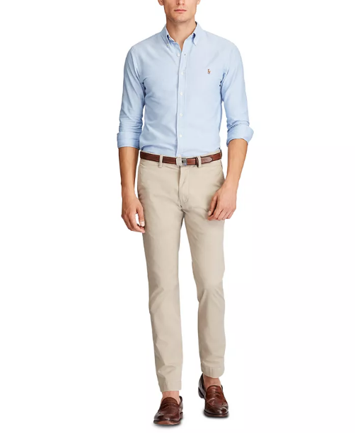 パンツ POLO RALPH LAUREN PANTS (211935585 015) POLO RALPH LAUREN Soft Grey Men's Stretch Slim Fit Chino