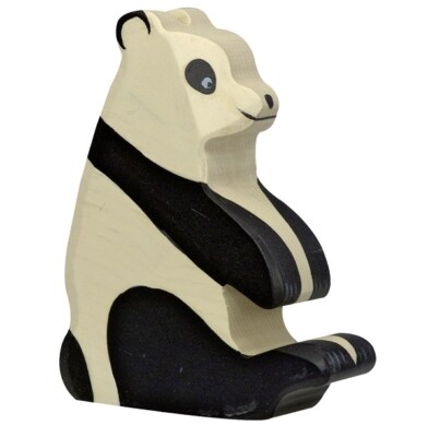 Wooden Tiger 80191 Panda sitting 12 cm Wooden Figures Series Wild Animals