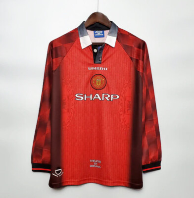 Free Shipping Eric Cantona Manchester United 96/97 Retro Home Jersey Long Sleeve