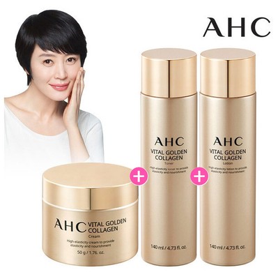 AHC Vital Golden Collagen Toner 140ml + Lotion 140ml + Cream 50g Special Set