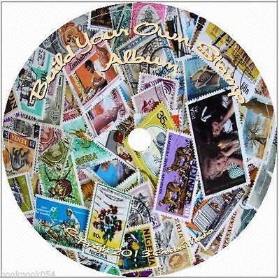 18000 + Printable Stamp Album Pages 37 Countries on DVD Plus 52 Books