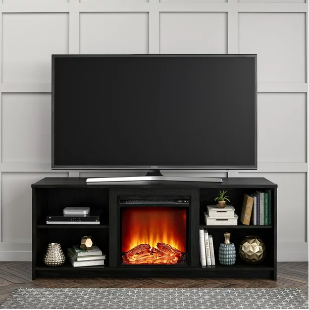65 Inch Home Entertainment Center Media Storage Wood