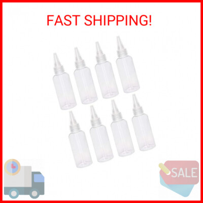 2oz Plastic Squeeze Bottles - 8Pcs Small Clear Empty Squirt Bottle with Leak-pro