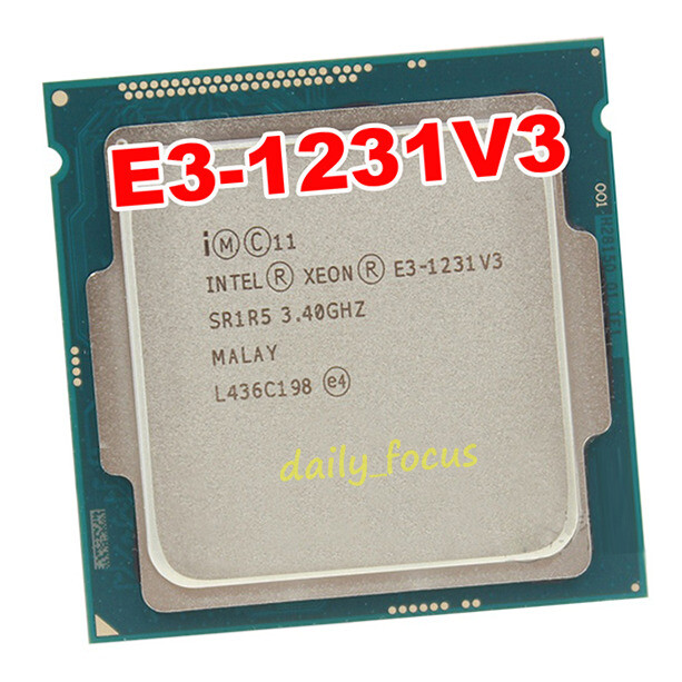 Intel Xeon E3-1231 v3 3.4 GHz LGA1150 4 cores 8 threads Intel Xeon E3-1231 v3 3.4 GHz LGA1150 4 cores 8 threads