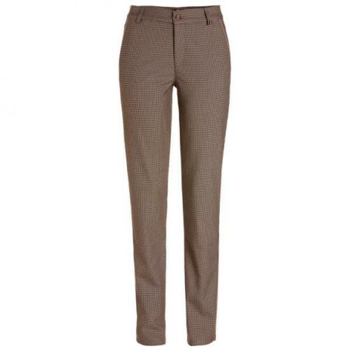 NWT Golfino Ladies CHECKED STRETCH TROUSERS 1368124 171 Brown 4 6 8 10 12 14 16