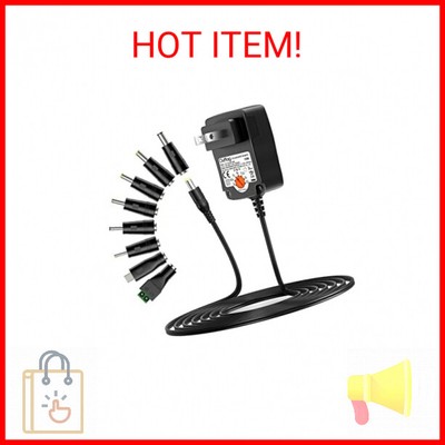 15W Universal AC Adapter 3V 4.5V 5V 6V 7.5V 9V 12V 0.5A 1A 1.25A MAX Multi Volta
