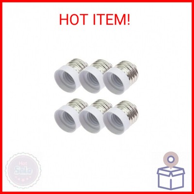 SpiritLED (6-Pack) E26 E27 to E17 Socket Adapter,Standard Medium Screw to Interm