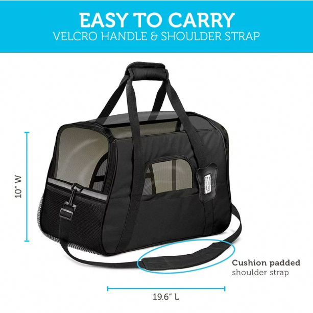 Pet Carrier Airline Approved Soft-Sided Dogs Cats Kitten Puppy Carrying Bag