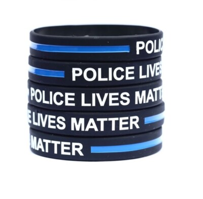 Thin Blue Line Remembrance Silicon Wristband - Adult Size - Police Lives Matter