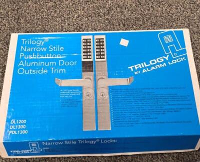 = Trilogy Alarm Lock DL1200 26D Outside Trim Narrow Stile Pushbutton Alum Door