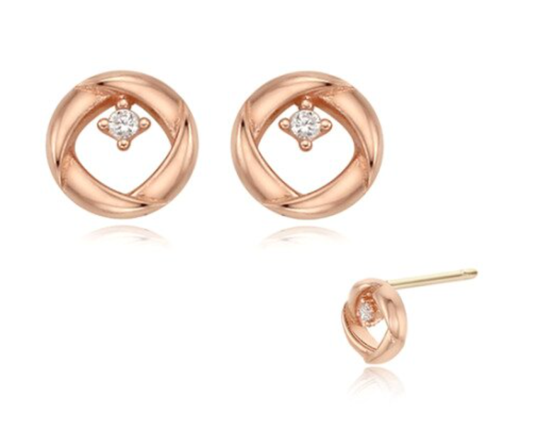 ◆STONEHENgE◆ 14K Earrings SO0253 StoneHenge 14K Earrings SO0205 Cubic Zirconia 14K Rose Gold