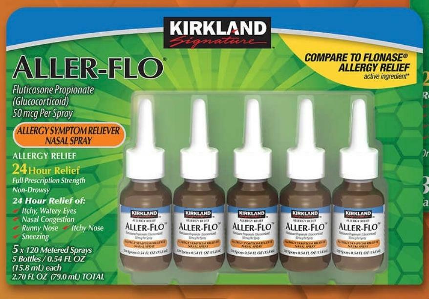 Kirkland Signature Aller-Flo 2 Bottles 240 Sprays Non-Drowsy ~ NO TAX ~Free Ship