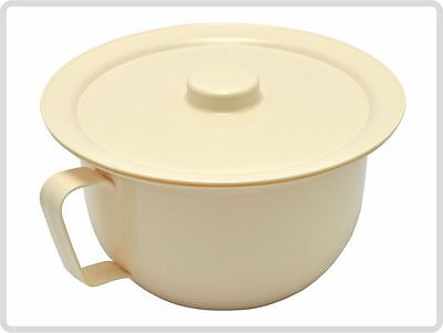 Nachttopf Bettpfanne mit Deckel 22 cm creme