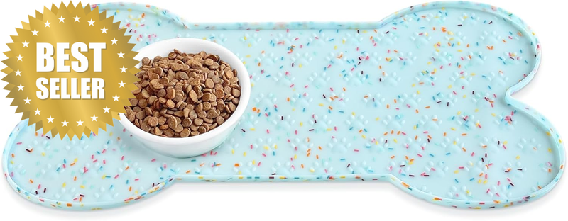 Dog Food Mat Anti-Slip Silicone Dog Bowl Mat Thicker Pet Placemat Waterproof Cat
