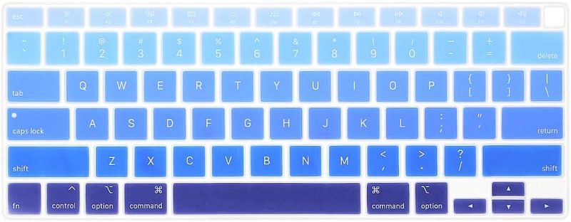 Ultra Thin Silicone Keyboard Cover Skin for Macbook Air 13 Inch 2021 2020 with Touch ID (MODLE A2179 and A2337 Apple M1 Chip, US Layout) Keyboard Accessories Protector (Ombre Blue)
