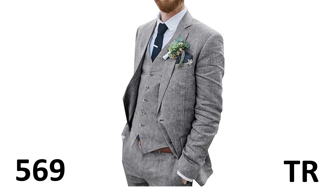 Retro Linen Men Suit Beach Wedding Suit Summer Slim Fit 3 Piece Light Weight XXL