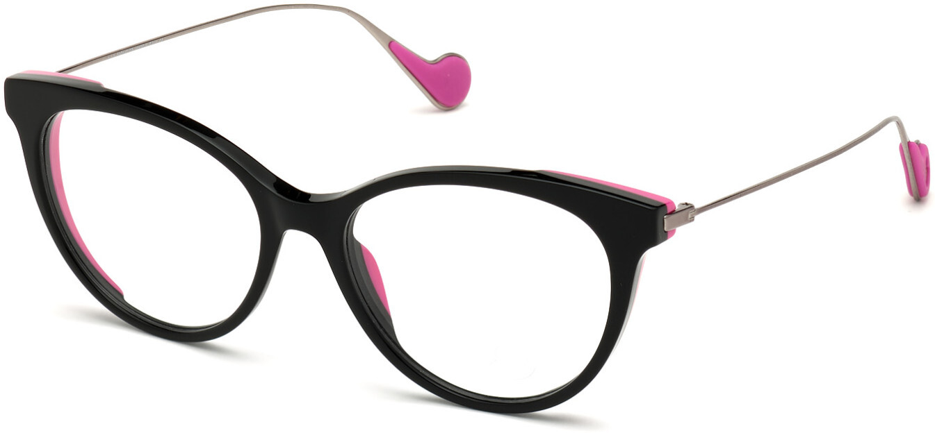 Moncler ML5071 001 Black Plastic Cat Eye Optical Eyeglasses