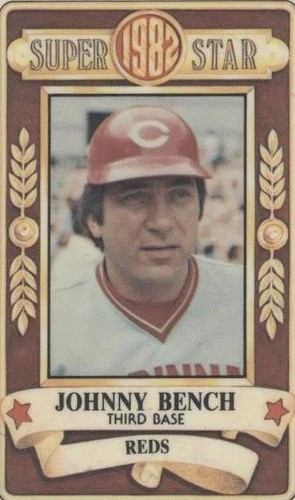1982 Perma-Graphics/Topps Credit Cards - Johnny Bench #150-SS8201