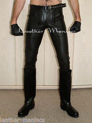 Pre-owned Leather Maniacs Guild Trousers Leather Pants With Saddle Leather In Black