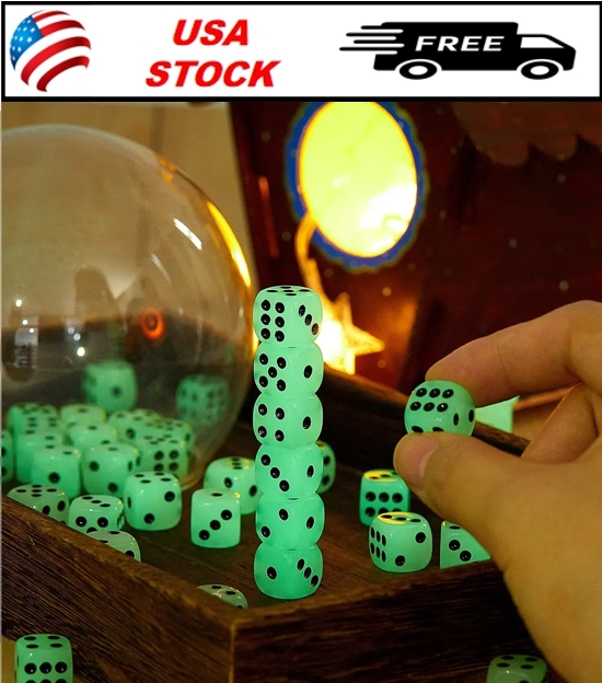 Glow in the Dark Dice Set - 20 Pieces, Perfect for Gaming