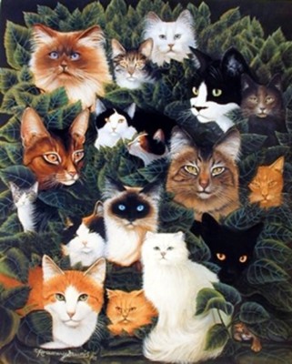 Collage Cats Breed Kittens Animal Wall Decor Art Print Poster (16x20)