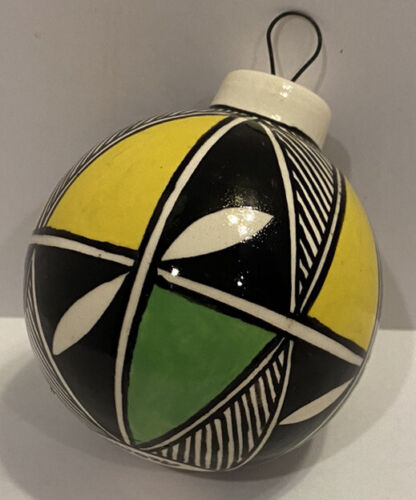Native American Acoma Hand Painted Pottery Christmas Ornament ...