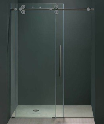 72 in. Frameless Clear Glass Shower Door w Chrome Hardware [ID 81402]