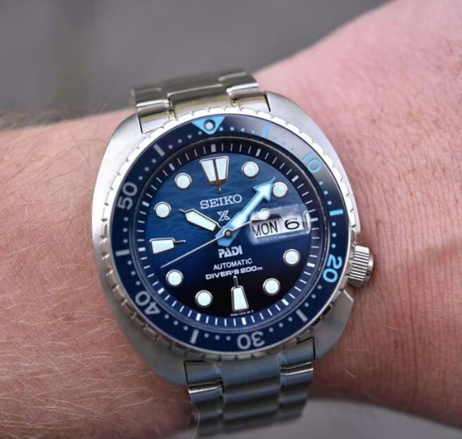 Pre-owned Seiko Prospex Srpk01k1 Sea Padi Special Edition Automatic Blue Men's Diver Watch