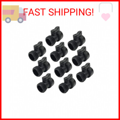 10 Pack Plastic Garden Hose Shut Off Valve Water Shutoff Valve Shut-Off Ball Val
