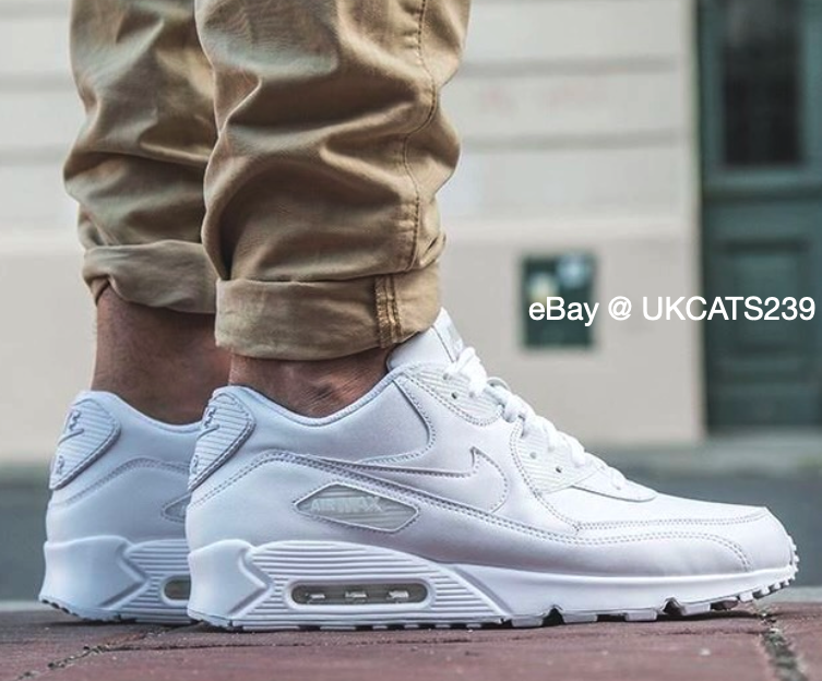 Nike Air Max 90 LTR Shoes Triple White CZ5594-100 Men's Nike Air Max 90 LTR Shoes Triple White CZ5594-100 Men's