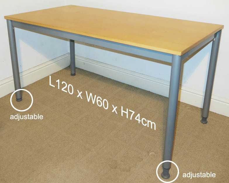 Good Condition IKEA Effektiv Desk 120cm wide adjustable feet