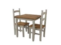 Puebla Grey Waxed Pine Square Dining Table & 2 Chair Set selling at £75 BNIB this is £145 to buy 