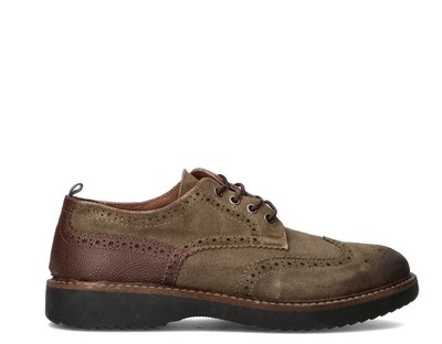 Pre-owned Docksteps Shoes  Man Lace Up Marrone Brogue,natural Leather Pf1690dse013dseg7m