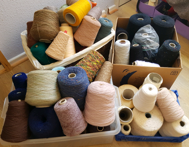 LOTS OF NEW & PART USED CONES OF KNITTING MACHINE WOOL / YARN | in
