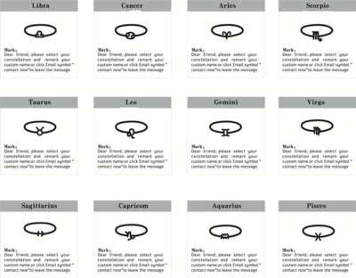 QIAMNI 12 Zodiac Constellation Ring Aries Taurus Gemini Cancer Virgo Libra Scorp