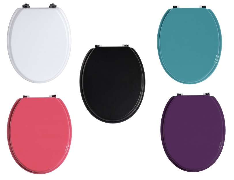 Toilet Seat White Hot Pink Black Turquoise or Purple With Zinc Alloy