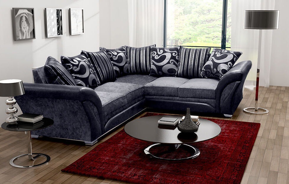 🚚COD🚚SHANNON CHENILLE FABRIC CORNER & 3+2 SEATER SOFA SET IN MULTI
