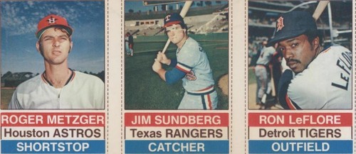 1976 Hostess All-Star Team - Jim Sundberg Roger Metzger Ron Leflore #67-69