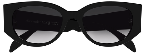 Pre-owned Alexander Mcqueen Am0330s-001 Square Black In Gray