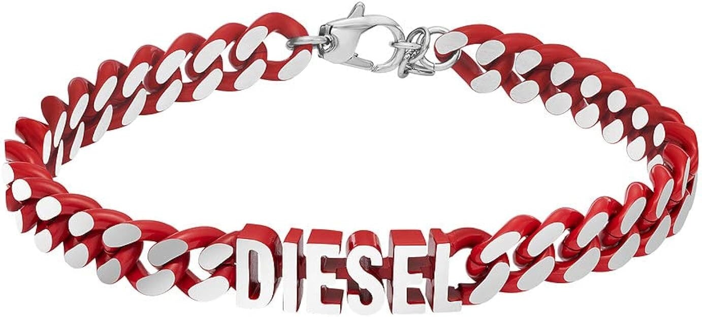 ネックレス・ペンダント DIESEL logo chain bracelet DX1490040 NWT Diesel Stainless Steel Chain Bracelet NEW NIB UNISEX