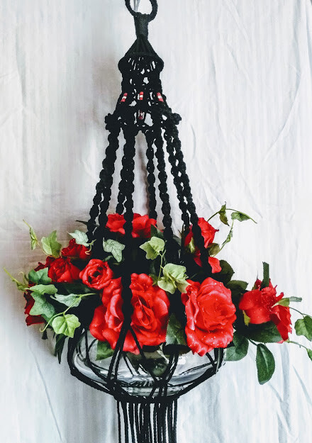 Elegant Macrame Plant Hanger w/ Birdcage top ~ Many colors Available