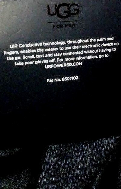 UGG Men's Woolrich Smart Gloves Leather Merino Wool Lined Winter Gloves Large