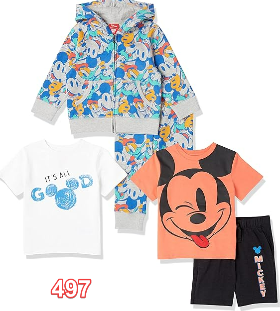 Amazon Essentials Disney Boys and Toddlers' Outfit Sets Mickey Jumble Large