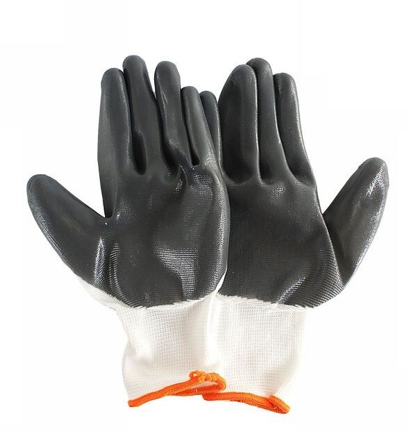 Coppia Guanti Da Lavoro Antiscivolo In Nitrile Nylon Misura Taglia 10 dfh