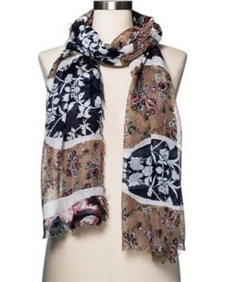 Merona Women's Multi-Color Multi-Pattern Floral Fashion Scarf                   